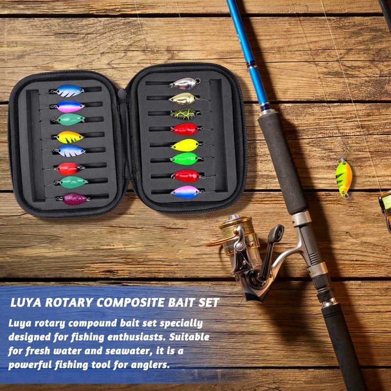 Trout Spoon Set 16 Pieces Artificial Bait Spinner Blinker Set