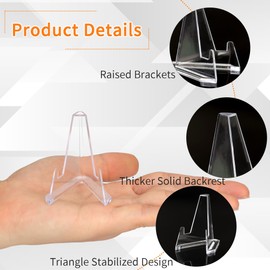 Jansburg 15 Pack Card Display Stands Acrylic Card Display Clear Mini Card Stands Sports Card Holder for Display Challenge Medals Baseball Card Trading Cards Coin Graded Card 2.08-inch Tall