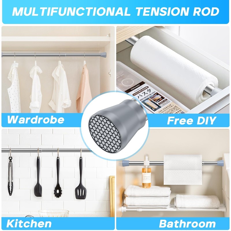 Tension Rod 16 to 26 Inch Sliver Tension Curtain Rod