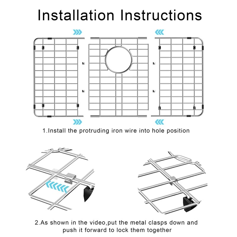 Metal Sink Grate Protector for Kitchen, Stainless Steel Sink Bottom