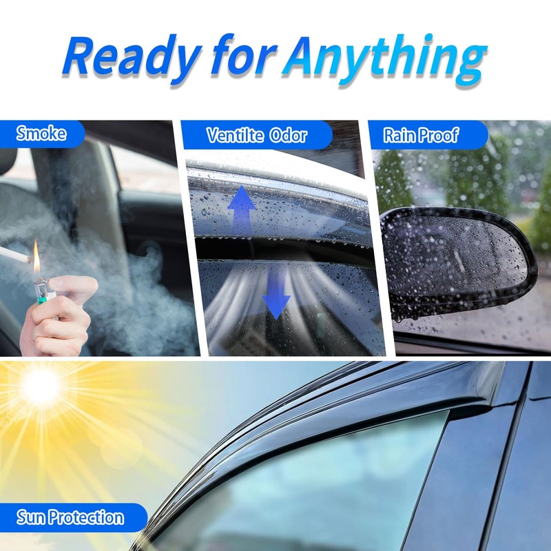 Fullux Window Rain Guards Compatible 1993-2011 Ford Ranger All Models