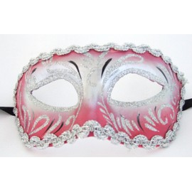 Griffin Trader Venetian Eye Mask Rose & Silver Costume Prom Party Mardi Gras