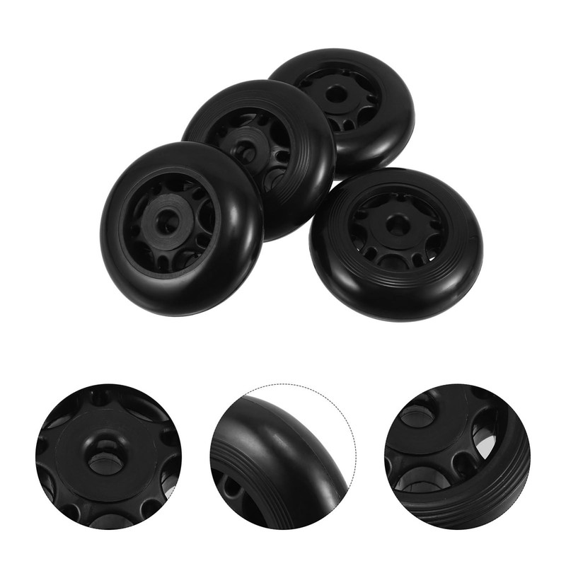 BIUDECO 4pcs Gym Accessory Wheels Plastic Roller Exercise Wheel Replaceable