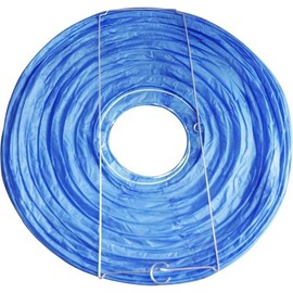 Pack of 1 Round Ceiling Blue Paper Lampshade Light Shade Bamboo, 20cm Ribbed Style Lampshade, Traditional Lampshades,Hanging Paper Lanterns for Weddings, Birthdays, Parties and Events