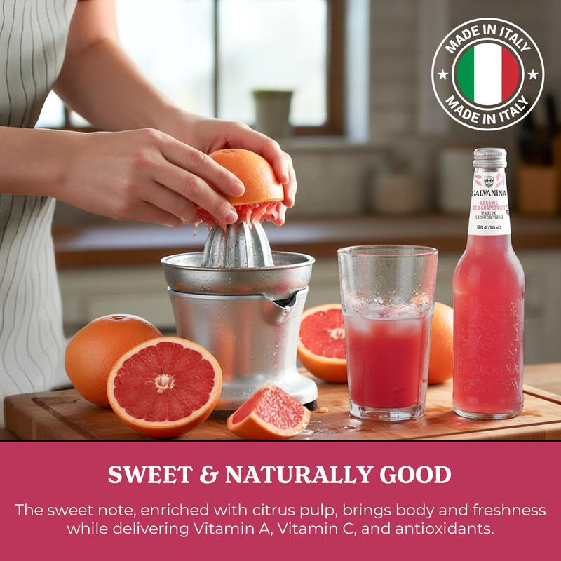 Galvanina Red Grapefruit with Pulp – Premium Organic Italian Sparkling