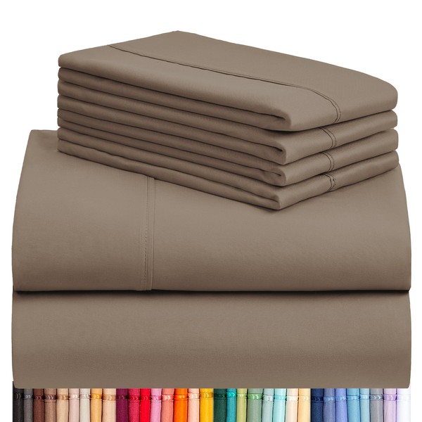 LuxClub 6 PC Queen Sheet Set, Breathable Luxury Bed Sheets,