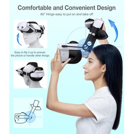 Battery Head Strap for Quest 3S/Quest 3/Quest 2, Hot-Swappable Battery for Extra 2-3H Playtime