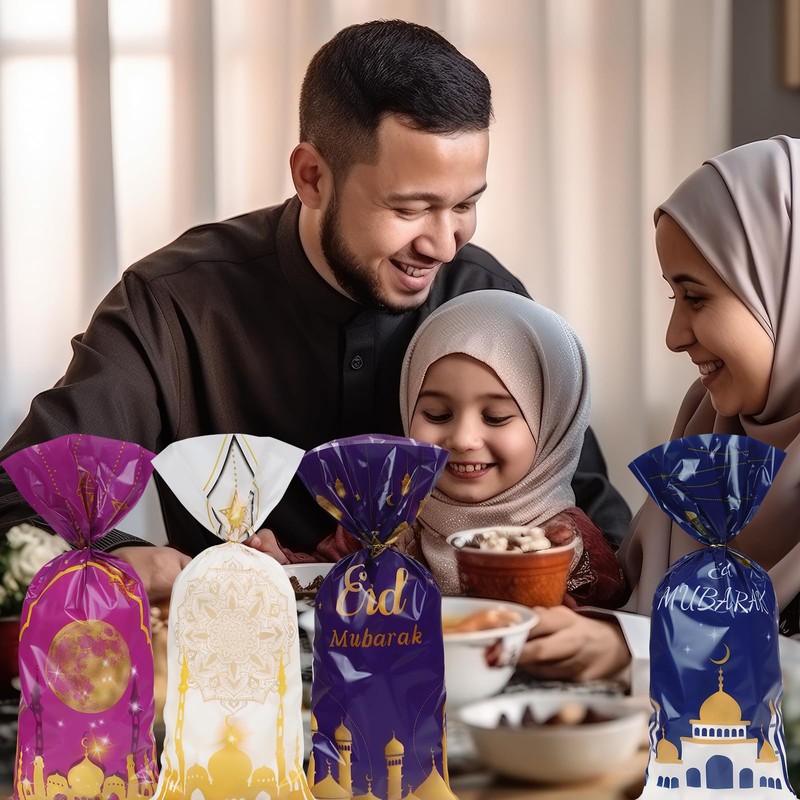 100PCS Ramadan Gift Bags Eid Gift Bags Ramadan Mubarak Bag