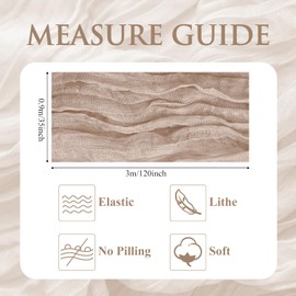 Xiomot Table Runner Cheesecloth 10FT Nude Pink Boho Gauze Cheese Cloth Rustic Sheer Table Runners for Wedding Birthday Bridal Baby Shower Party Decoration