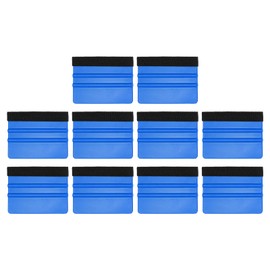 sourcing map 10pcs Vinyl Squeegee Felt Edge 4" Squeegee Felt Fabric Decal Vinyl Scraper Car Wallpaper Smoothing Tools Window Privacy Film Glass Tint Squeegee Installation, Blue