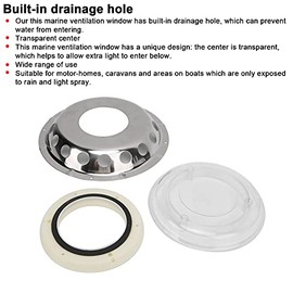 Marine Ventilation Window ,Stainless Steel Air Vent Marine Boat Vent Round Air Vent Ventilation Window Marine Hardware Assembly Transparent Centre for Ships Yacht Boat