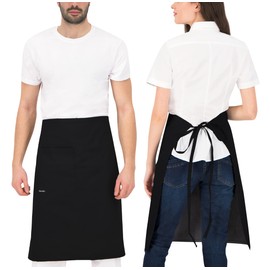PALLTEX GAVROCHE Vorbinder Long Cooking Apron Men Short Cooking Apron Women's Short Apron Women's Apron Men for Cooking Crafts Painting Baking (Black)