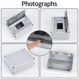 Tomoyuki Aufputz-Sicherungskasten, Verteilerkasten, Aufputzmontage, kleiner Verteilerkasten, IP65, 1 Reihe, 8 Module, Feuchtraum, Aufputzverteiler, mit Klemme, fr Au?enbereich, Garten, Bauernhof, Laden