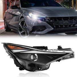 TODO Headlight Assembly for 2021 2022 Hyundai Elantra, Halogen with LED Passenger Side Headlamp for 92102-AB000 HY2503247