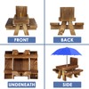 Zjyufy Squirrel Feeder Wooden Squirrel Picnic Table with Umbrella and