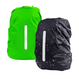 DFK Rain Cover for Outdoor Cycling Camping Hiking 2 Pack, Black + Green