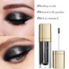 Black Metallic Liquid Glitter Eyeshadow & Waterproof Eyeliner Pen -