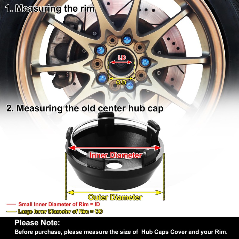 X AUTOHAUX 4 Pcs 60mm Dia Black 5 Clips Automotive
