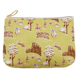 Quarter Report (MOOMIN) Moomin Basic Pouch Moomin Valley Snow Play Mustard Approx. W15 x H10.5 x D4.5 cm Cosmetics Travel Ladies (Zipper Type) [Made in Japan]