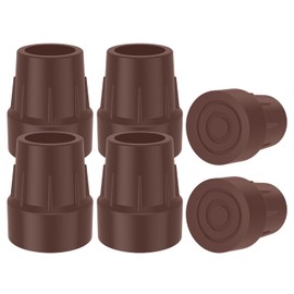 supregear Walking Cane Tips, (1", 6-Pack) Heavy Duty 1 Inch Crutch Tips -Replacement Rubber Leg Tips for Canes, Walking Sticks, Crutches and Walkers (Brown, 25mm)