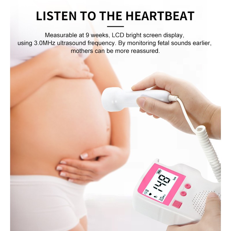 Fetal Heartbeat Monitor High Sensitivity Clear Sound Quality Low Noise