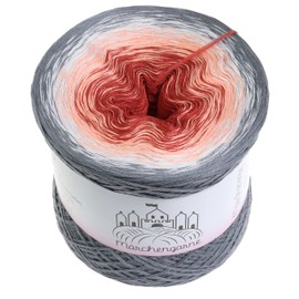 Colour Gradient Yarn, Bobbel Wool, Choice of Sizes, Knitting Wool, Crochet (Oven Magic - Medium Grey Outside, 200 g/1000 m, 3 Pieces)