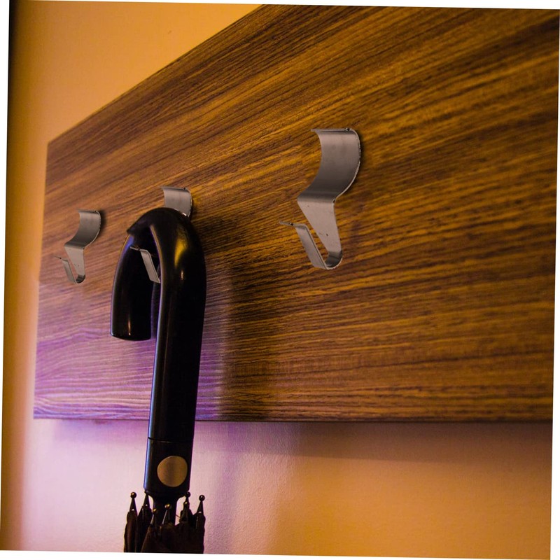Ciieeo 5Pcs No Drill Hook Stainless Steel Vinyl Wallboard Hidden