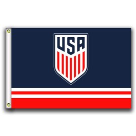 United States Men's National Soccer Team Flags Banner 3X5FT 100% Polyester,Canvas Head with Metal Grommet