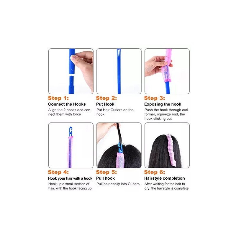 TUPARKA Paquete De 30 Rizadores De Pelo Mágicos Tuparka, Rizos