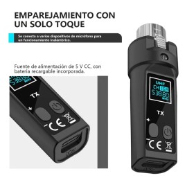 Tecmiyo 3pzs System De Micrófono Inalámbrico, Xlr Transmisor Y Xlr Receptor Inalámbrico System Para Micrófonos Dinámicos, Mezclador, Sistema Pa, Altavoces
