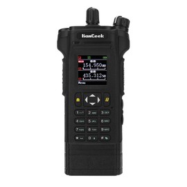 HAMGEEK APX-8000 12W Dual Band Radio Handheld VHF UHF Walkie Talkie with Dual PTT Duplex Working Mode 8800mAh (Black)