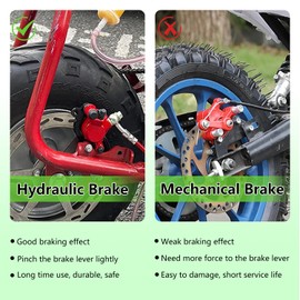 XIKOBY Upgraded Mini Bike Hydraulic Brake Kit and Rear Brake Caliper Mounting Bracket Adapter for Coleman CT100U with 180mm Disc Brake Rotor Master Cylinder Pad Assembly Hardware Part