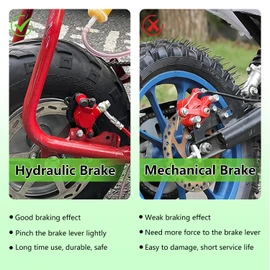 XIKOBY Upgraded Mini Bike Hydraulic Brake Kit and Rear Brake Caliper Mounting Bracket Adapter for Coleman CT100U with 180mm Disc Brake Rotor Master Cylinder Pad Assembly Hardware Part