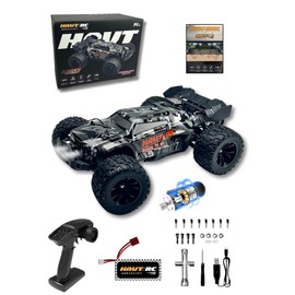 HAVT RC 1:14 Brushless Romote Control Cars for Beginners .Fast 45+mph,RC Trucks 4X4 Offroad,Remote Control car for Adults,Black,3S Battery Update Acceptable