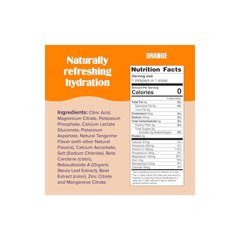 Ultima Replenisher Electrolyte Powder 30 Serving Canister, Orange, 3.6 Ounce