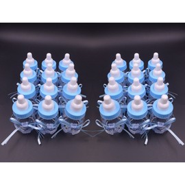 JZK® 24 x Baby Candy Girl Box Bottle Baby Shower Gift Box Party Christening Gift Package, blue