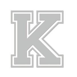 Applicable Pun Varsity Letter K - Vinyl Decal for Outdoor Use on Cars, ATV, Boats, Windows and More - Light Grey 9 Inches Tall