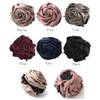 VINGTAINE H-195-NY Satin Rose Hair Claw Hair Clip, Navy