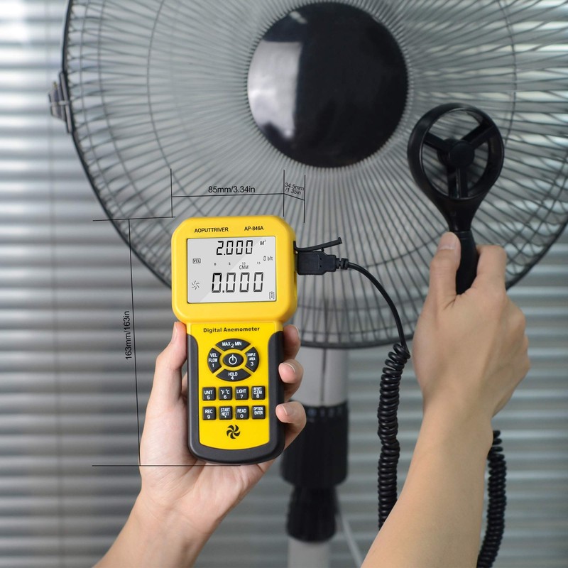 HVAC Anemometer Handheld CFM Pro HVAC Anemometer AP-846A Wind Speed