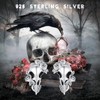 Raven Skull Earrings Sterling Silver Eagle Bird Skull Earrings Viking
