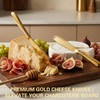 Q Qaangsd 2 gold-plated perforated cheese knives, butter knives, 3-in-1