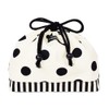 d_p polka dot large twill Drawstring Medium Lunch Box, white
