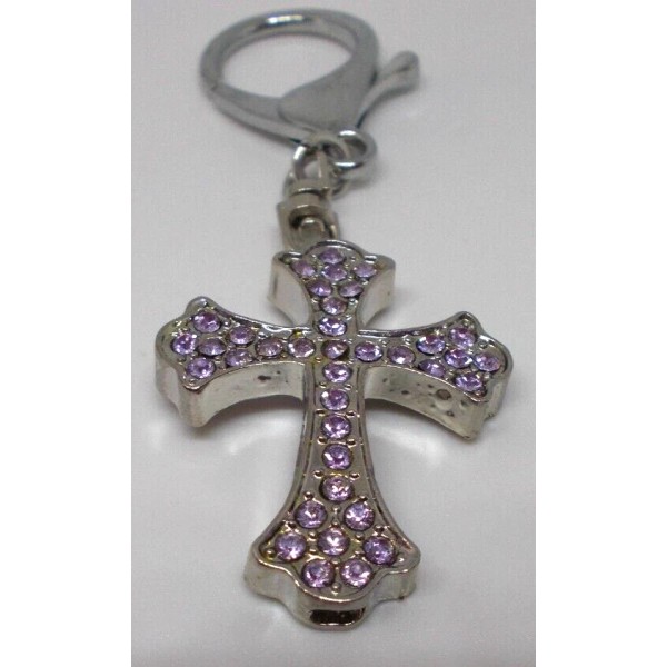 Unbranded Intricate Design Crucifix Cross with Rhinestone Pendant /key ring