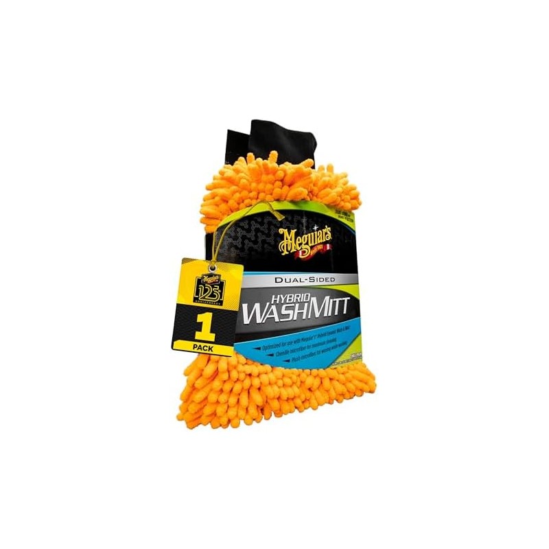 Meguiar's Hybrid Wash Mitt, Dual Sided for Washing and Waxing