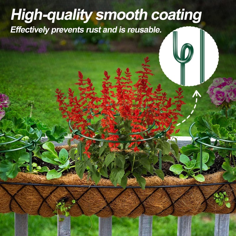 Elefama 8 Pack Peony Cages and Supports with Plant Support