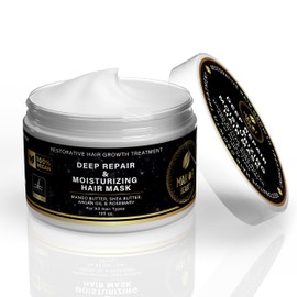 MAKOF BEAUTY Restorative Hair Growth Treatment, Deep Repair Hair Mask Treatment with Mango Butter, Shea Butter, Argan Oil, Natural Ingredients for All Hair Types, 10 Fl Oz