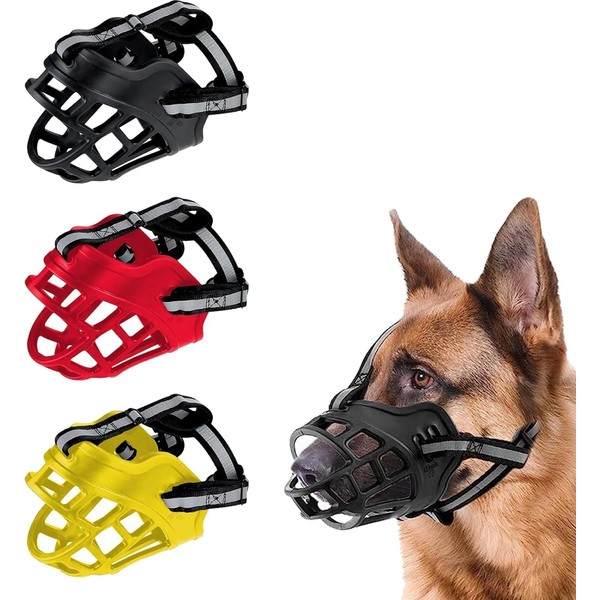 IJHFNL 3 pcs Bozal Ajustable de Silicona Suave para Perros,Bozal