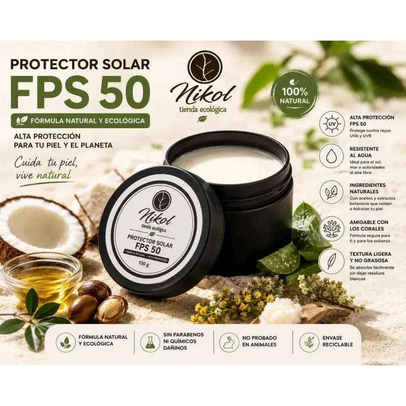 Bloqueador Filtro Solar Fps50 Orgánico Ecológico