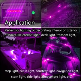 Purple Boat Interior Lights 12V Marine Boat Lights Waterproof Boat Navigation Lights for Deck Courtesy Transom Cockpit Bow and Stern,Kayak Yacht Fishing Pontoon Sailboat,10Pcs