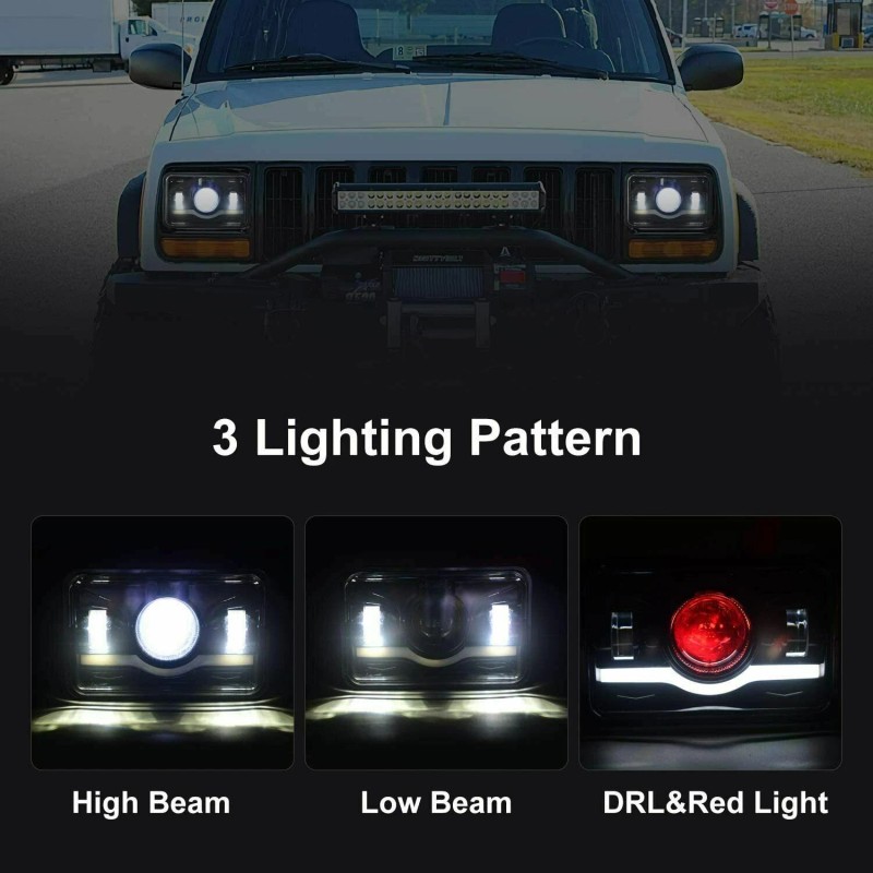 uspart- 4pcs Fit GMC G2500 G3500 Van Trucks 4x6"inch LED